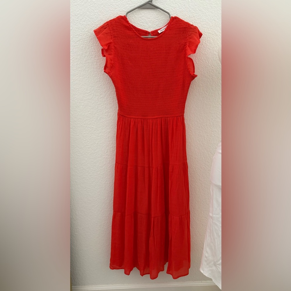 Blu Pepper Orange Linen Dress